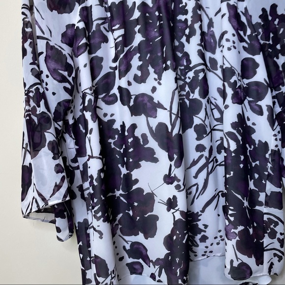 Cato Purple White Floral Long Sleeve Top - Picture 4 of 7